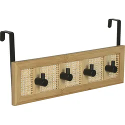 Türgarderobe WENKO "Allegre", schwarz (natur, schwarz), Bambus, Haken, mit 4 Haken