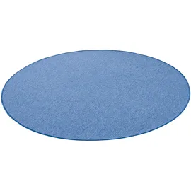 Snapstyle Feinschlingen Velour Teppich Strong Blau, 100cm Rund