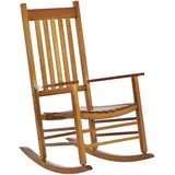 Outsunny Schaukelstuhl mit Armlehne Schwingsessel Relaxstuhl Gartenstuhl Natur 69 x 86 x 115 cm (BxTxH)