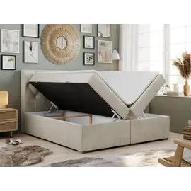 MKS Boxspringbett 160 x 200 cm H4 Beige