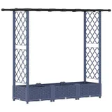 vidaXL Hochbeet mit Rankgitter und Dach 164 x 40 x 123 cm Grau