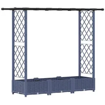 vidaXL Hochbeet mit Rankgitter und Dach 164 x 40 x 123 cm Grau