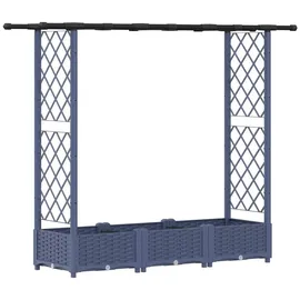 vidaXL Hochbeet mit Rankgitter und Dach 164 x 40 x 123 cm Grau