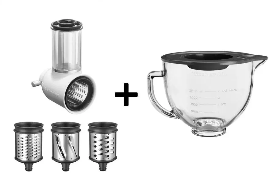 KitchenAid Set Glasschüssel 5KSM5GB + Gemüseschneider 5KSMVSA