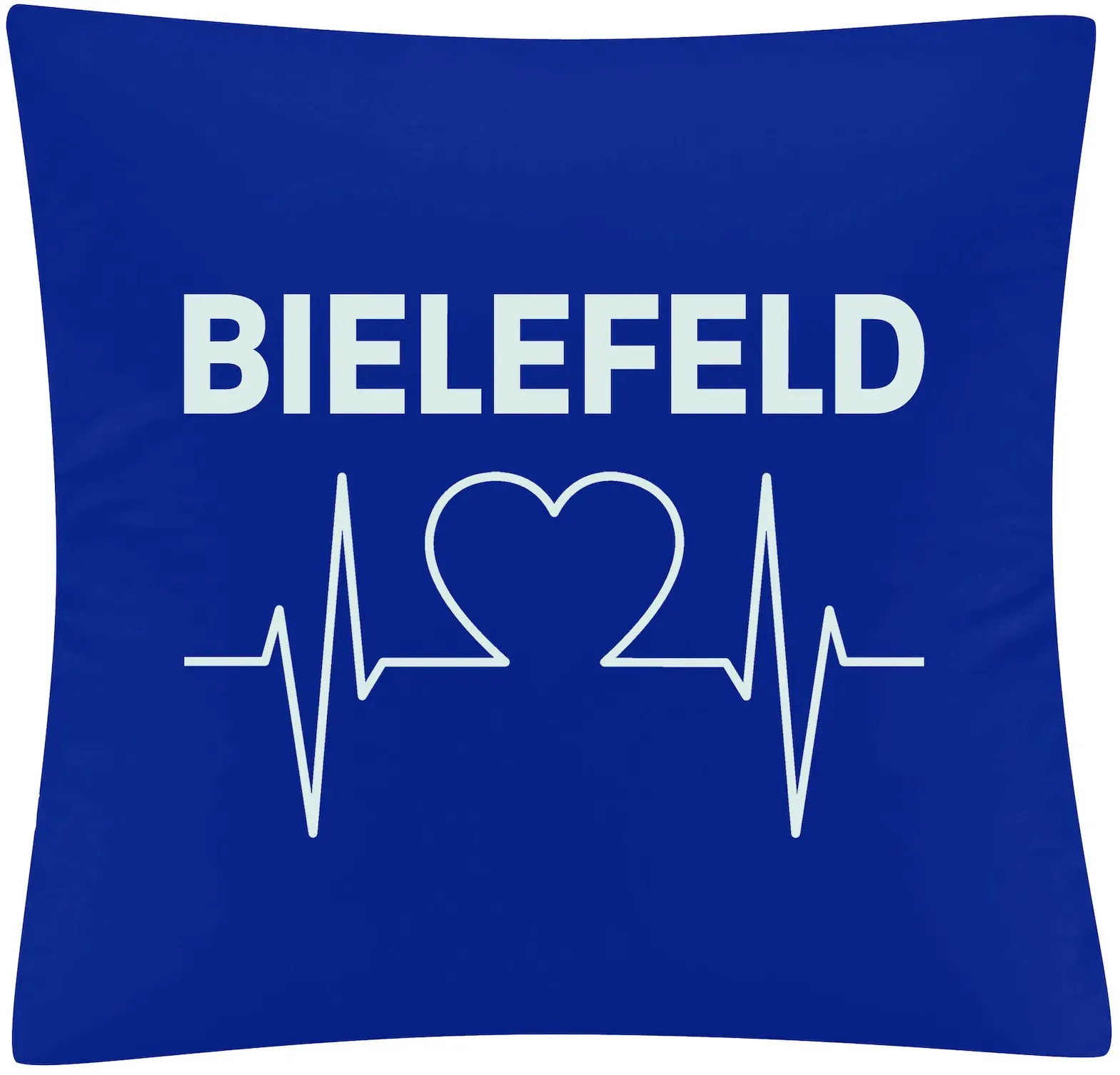 multifanshop® Kissenbezug - Bielefeld - Herzschlag - Druck weiß