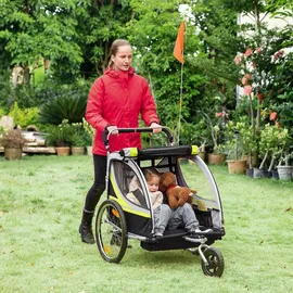 Homcom 2in1 Kinderfahrradanhänger gelb/schwarz