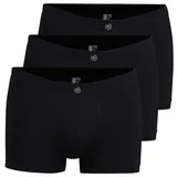 Bugatti Boxershorts »Oslo«, (3 St 3er Pack), mit aufgenähtem Logo, Gr. 6 (L), schwarz-dunkel-uni, , 12542643-6