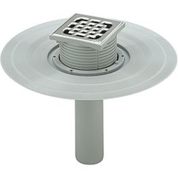 Viega Advantix Balkon-/Terrassenablauf 626983 DN 100, Kunststoff grau, Ablauf senkrecht, ohne Geruchverschluss