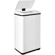 Wellhome Intelligenter Mülleimer ohne Beine mit automatischem Öffnen oder manuellem Kontakt, 50 l, Höhe: 67,5 x 35,5 x 26 cm, Weiß.