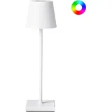 Beliani Kabellose LED Tischlampe Weiß