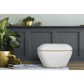 Kayoom 360 Living Hocker Contessa 110 weiß gold B/H/T: ca. 60x42,5x60 cm / weiß, gold),