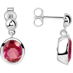 Jamelli Ohrringe Silber 925 rhodiniert mit pinkem Quarz (beh.)