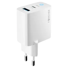 Forever Wandladegerät in Weiß PD, QC, Schnellladegerät 1x USB Typ A, 1x USB Typ C 33W - Gr.: onesize