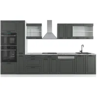 Vicco Küchenzeile R-Line 350 cm Anthrazit/Weiß