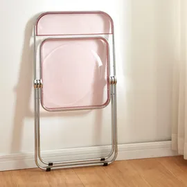 [en.casa] Klappstuhl Pornainen 6er Set Rosa, transparent