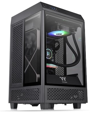 Thermaltake The Tower 100 Mini-Tower Mini-ITX Gehäuse mit Sichtfenster schwarz