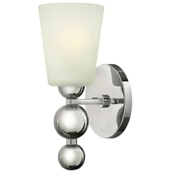 Wandlampe Leuchte Stahl Glas Nickel H 29,8 cm Flurleuchte Treppenlampe