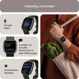Fitbit Versa 4 aluminium graphit schwarz/schwarz