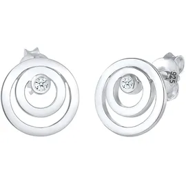 Diamore Elli DIAMONDS Earrings Women Circle Round Geo with Diamond (0.03 ct.) in 925 Sterling Silver