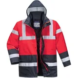 PORTWEST Warnschutz Kontrast Traffic-Jacke, Größe: XXXL, Rot/Marine, S466RNRXXXL