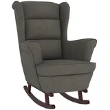 vidaXL Schaukelsessel mit Massivholz-Gummibeinen Samt 78 x 97 x 93 cm Dunkelgrau