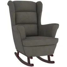 vidaXL Schaukelsessel mit Massivholz-Gummibeinen Samt 78 x 97 x 93 cm Dunkelgrau