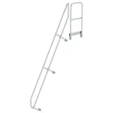 MUNK zweiter Handlauf Aluminium-Treppe mit Plattform 60° 11 Stufen