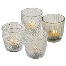 Spetebo Teelichthalter 4er Set Glas Transparent
