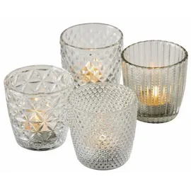 Spetebo Teelichthalter 4er Set Glas Transparent