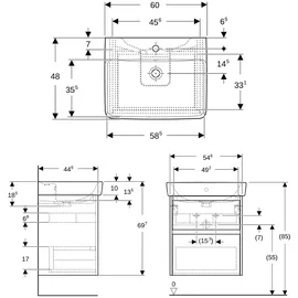 Geberit Renova Plan Waschtisch 60 x 0 cm (504036PS1)