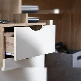 FineBuy Schreibtisch MASSA Eiche Sonoma / Grau