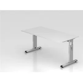 Hammerbacher Schreibtisch OS 16 weiß / Silber