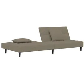 vidaXL Schlafsofa 2-Sitzer mit 2 Kissen Hellgrau Samt - Grau