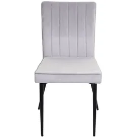 Mendler Esszimmer-Set HWC-K16, 2er-Set Stuhl+Sitzbank Esszimmergruppe Sitzgruppe Esszimmergarnitur, Samt Metall ~ hellgrau
