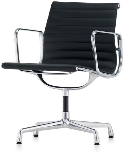 Vitra Besucherstuhl Alu-Chair schwarz, Designer Charles & Ray Eames, 83x57.5x59 cm