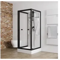 Komplettdusche SCHULTE Juist ExpressPlus 80 x 80 x 190 cm schwarz/weiß