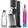 Sodastream Duo schwarz + Glaskaraffe + PET-Flasche + Zylinder