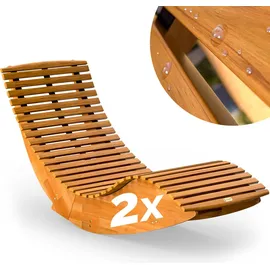 vidaXL Sonnenliege 149 x 60 x 86 cm braun 2 St.