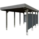 SKANHOLZ Skan Holz Carport Friesland Hybrid 314 cm x 555 cm Schiefergrau