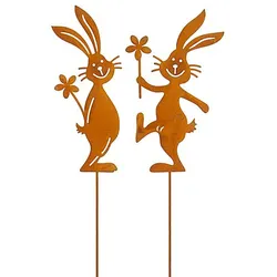 Rost-Hasen aus Metall, 13,5 cm, 2 Stück