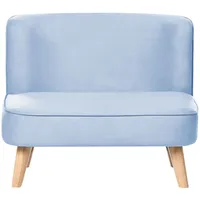 Kindersofa Risby Samtstoff Hellblau