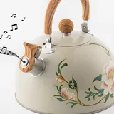 Wasserkessel, 3 Liter Edelstahl Teekessel Flötenkessel Mit Holzgriff Pfeifkessel Aus Edelstahl Automatischer Pfiff Wasserkocher Moderne Wasserkessel Induktion