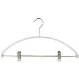 MAWA Design MAWA 0352015052 10 x Metall Kleiderbügel mit Clips, SKINfriedly anti-Rutsch Beschichtung 40 cm silber