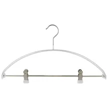 MAWA Design MAWA 0352015052 10 x Metall Kleiderbügel mit Clips, SKINfriedly anti-Rutsch Beschichtung 40 cm silber