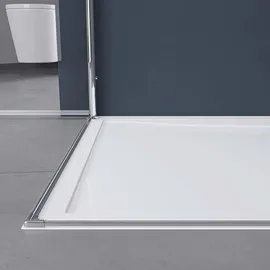SoGood Ravenna24K Eckdusche mit Pendeltür rechts 80 x 90 cm transparent ESG-Sicherheitsglas