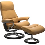 Stressless Relaxsessel STRESSLESS View Sessel Gr. Material Bezug, Cross Base Schwarz, Ausführung / Funktion, Maße B/H/T, gelb (honey) Lesesessel und Relaxsessel