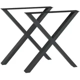 [en.casa] - Tischgestell 2er Set Maribo 72x55cm Schwarz