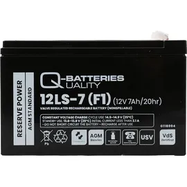 Quality Batteries Q-Batteries 12LS-7 F1 12V 7Ah Blei-Vlies-Akku | AGM VRLA mit VdS G118004
