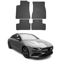 Omac Gummi Fußmatten kompatibel mit Mercedes CLA Klasse C118 2019-2026 Automatte Schwarz 4X