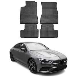 Omac Gummi Fußmatten kompatibel mit Mercedes CLA Klasse C118 2019-2026 Automatte Schwarz 4X